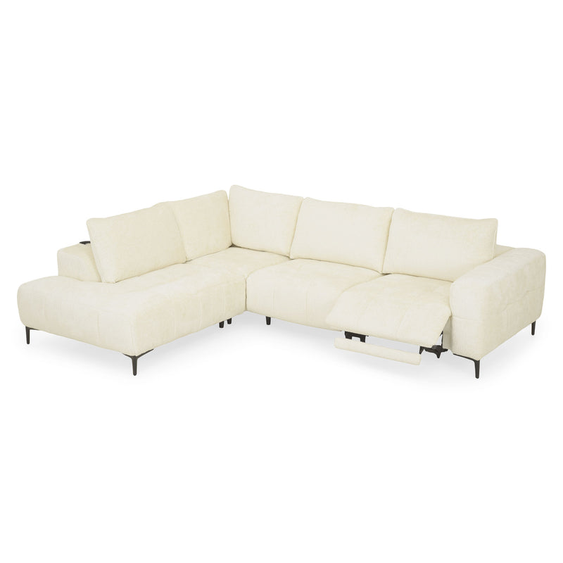 KARSTON Colțar cu șezlong stânga/dreapta, recliner electric, stofă