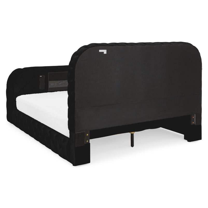 CLERMONT Pat tapițat, șemineu, spațiu TV, LED, somieră incluse