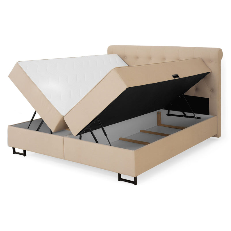 FIONA Pat tapițat, saltea și spatiu depozitare incluse - Articol resigilat