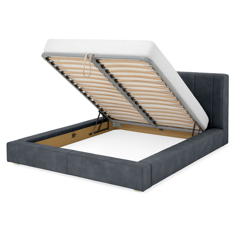 NORDEND Pat tapițat, 160x200cm, somieră rabatabilă și ladă incluse