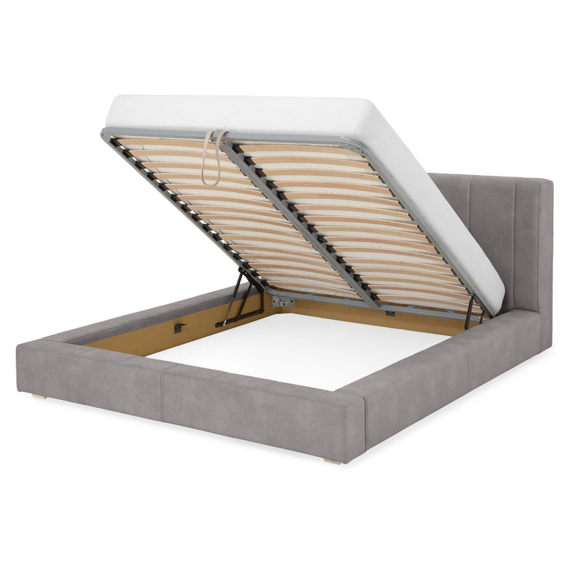 NORDEND Pat tapițat, 160x200cm, somieră rabatabilă și ladă incluse