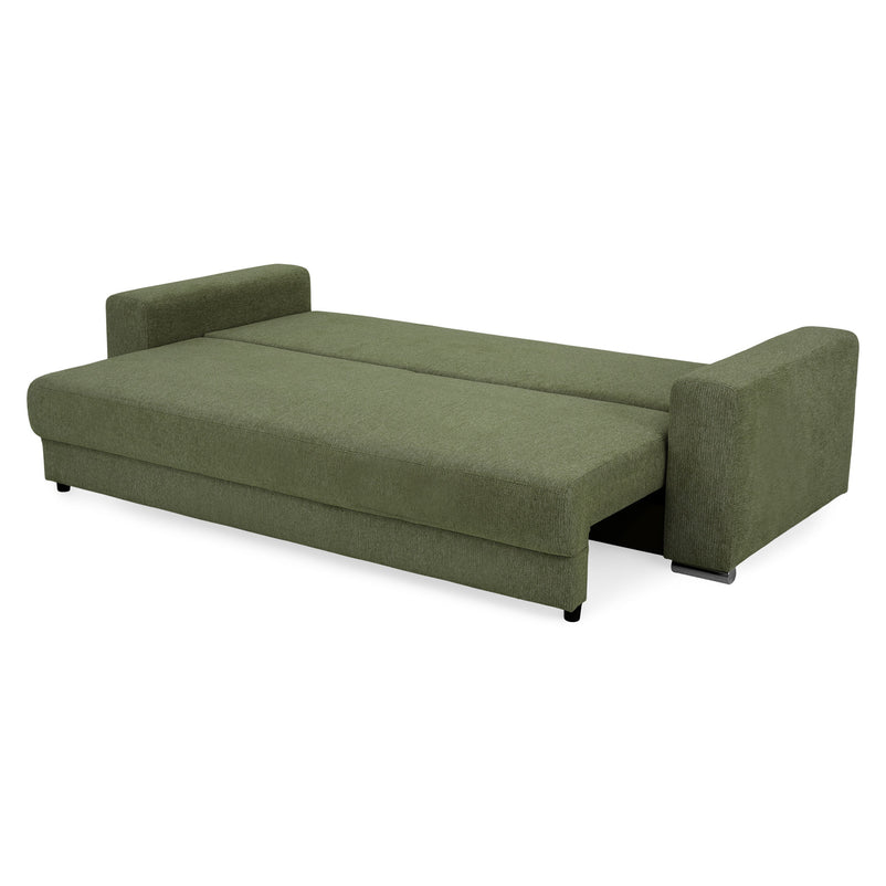 ANTONY Canapea extensibilă, 3 locuri, ladă depozitare, stofă