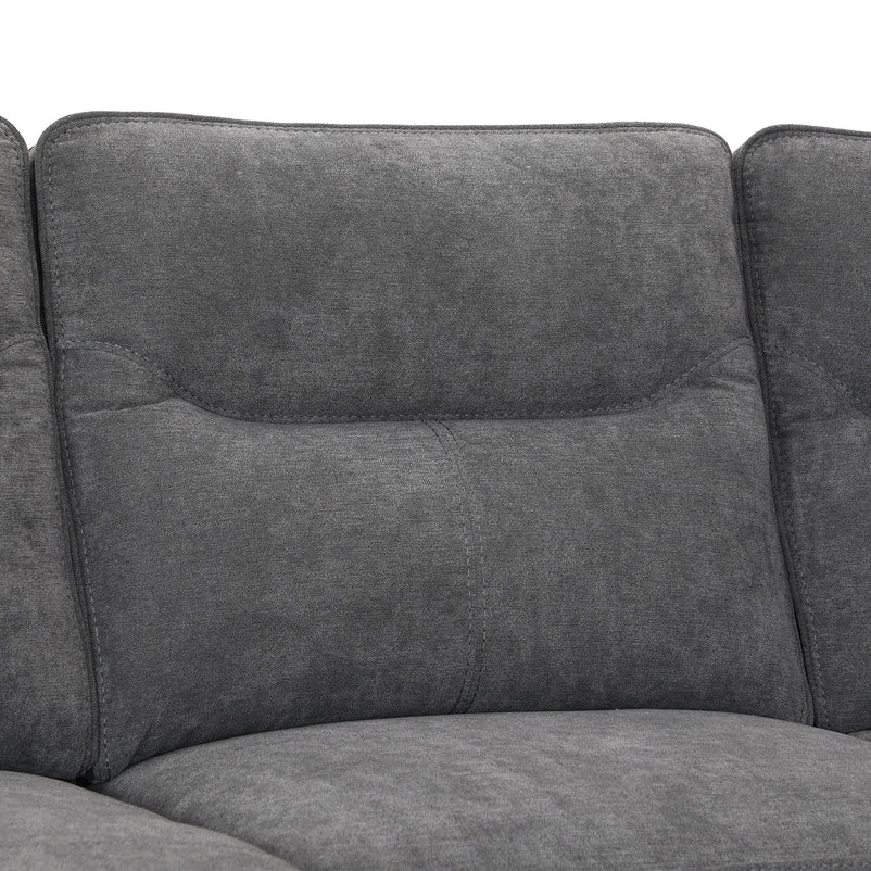 KANSAS Ansamblu colțar, 1 recliner manual, șezlong stânga/dreapta, stofă