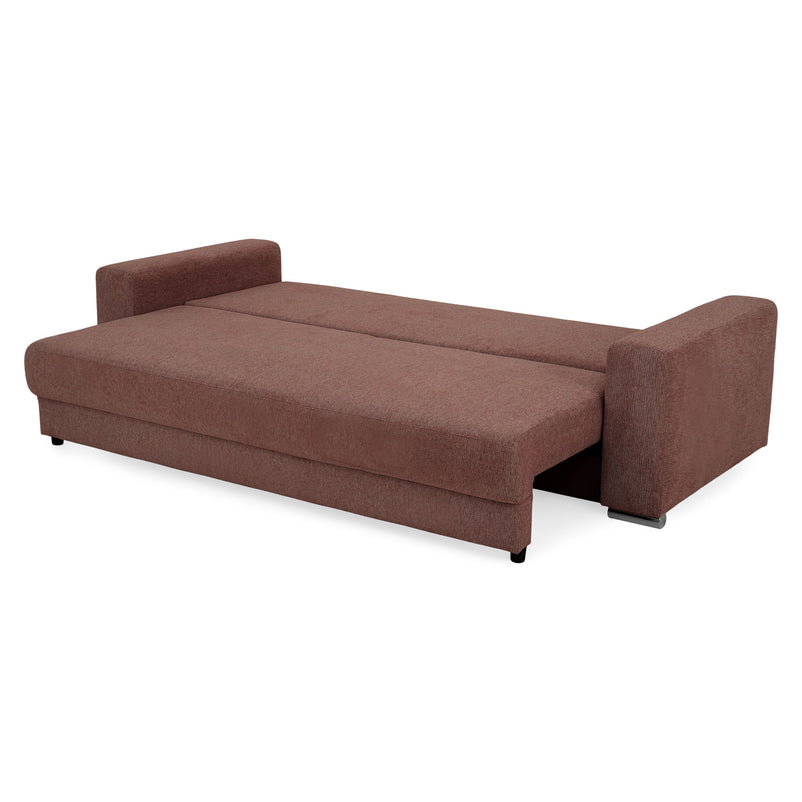 ANTONY Canapea extensibilă, 3 locuri, ladă depozitare, stofă