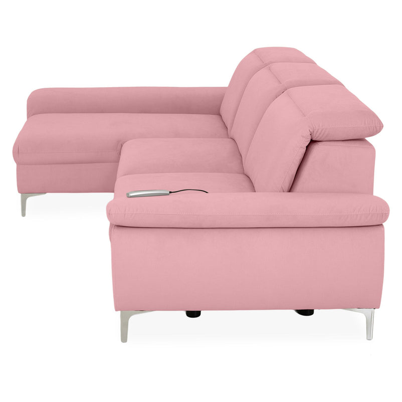 SOUND Colțar șezlong stânga/dreapta, 1 recliner electric și mecanism tetiere, stofă