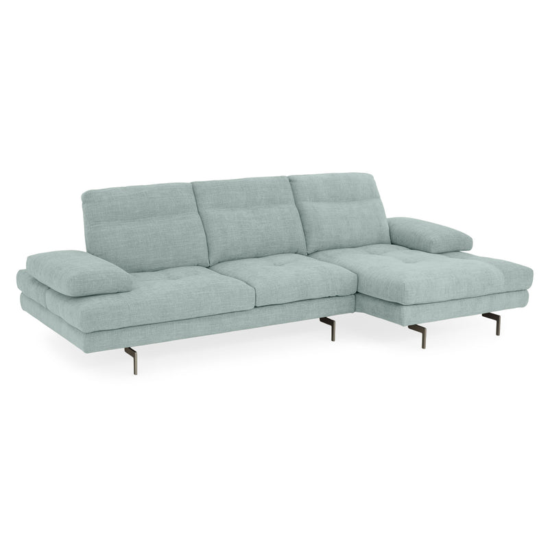 MISTERY Colțar șezlong stânga/dreapta cu mecanism manual spătar și brațe, stofă