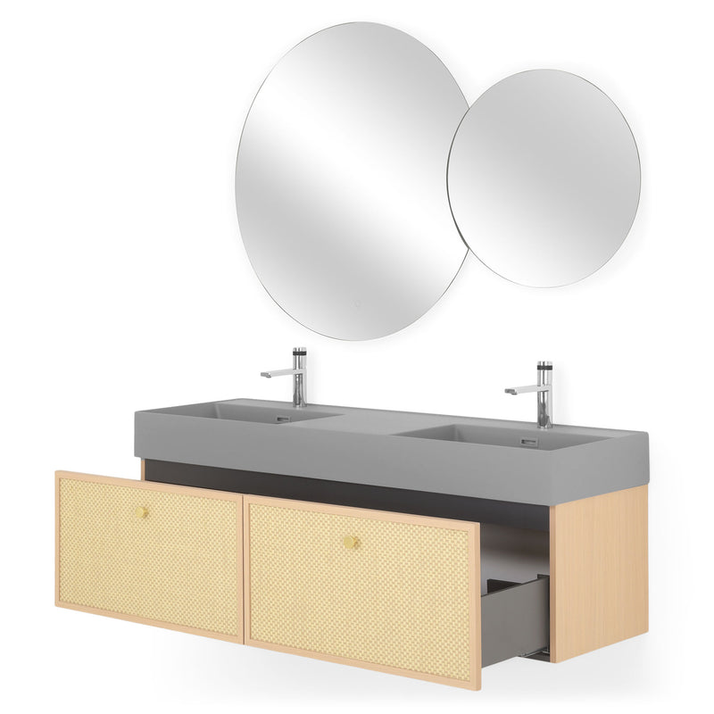 HEXIS Set mobilier baie, mască lavoar, lavoar, 2 oglinzi