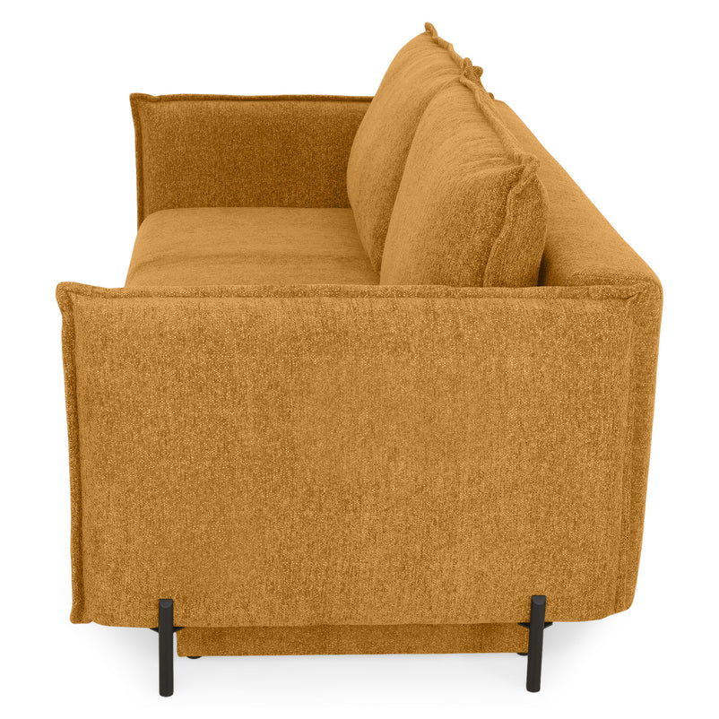 MOODY Canapea extensibilă, 3 locuri, ladă depozitare, stofă