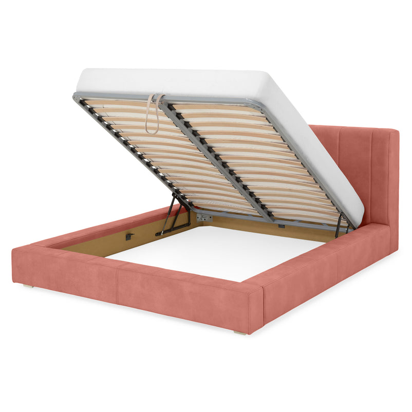 NORDEND Pat tapițat, 160x200cm, somieră rabatabilă și ladă incluse