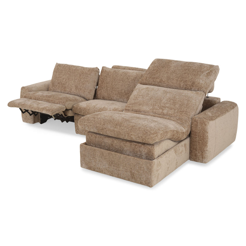 NEW JERSEY Colțar cu șezlong electric stânga/dreapta, 1 recliner electric, mecanism tetieră, USB, stofă