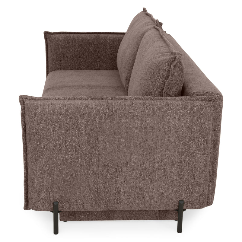 MOODY Canapea extensibilă, 3 locuri, ladă depozitare, stofă