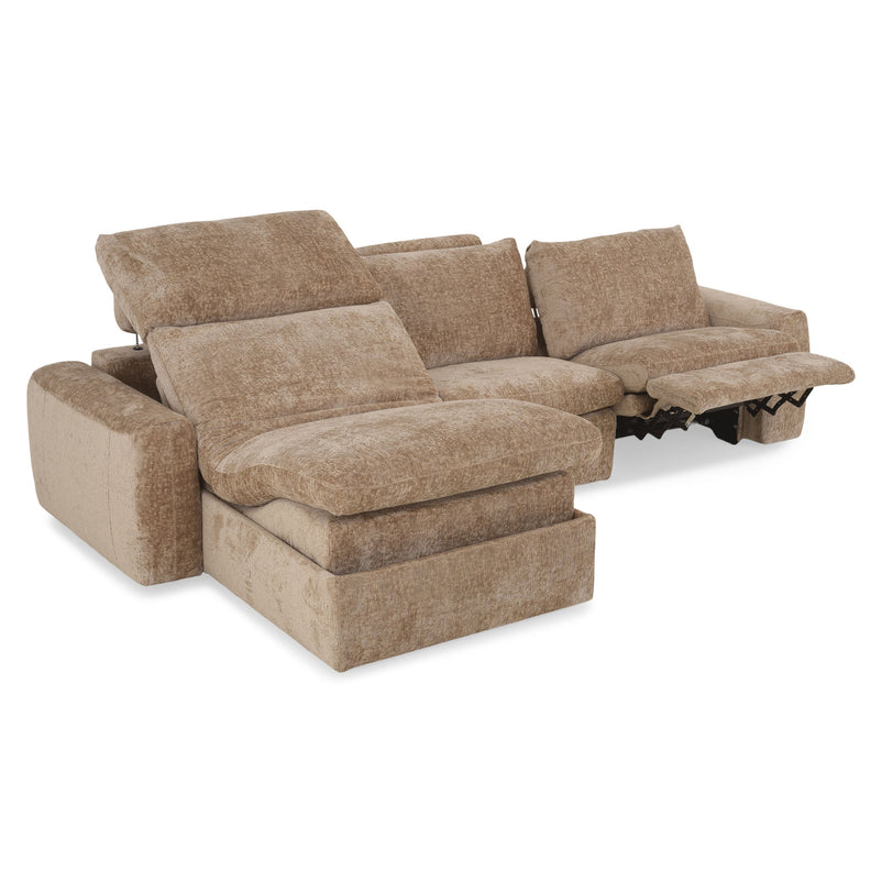NEW JERSEY Colțar cu șezlong electric stânga/dreapta, 1 recliner electric, mecanism tetieră, USB, stofă