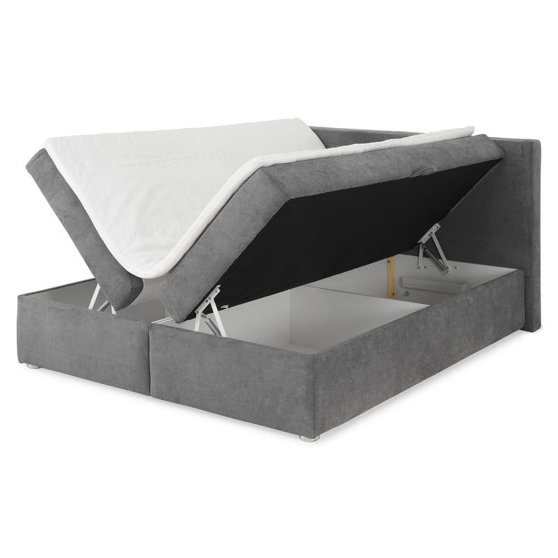 GRETE Pat tapițat boxspring, 160x200cm, saltea inclusă