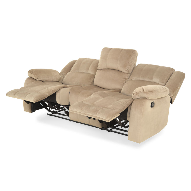 NOLE Canapea 3 locuri, 2 reclinere manuale, stofă