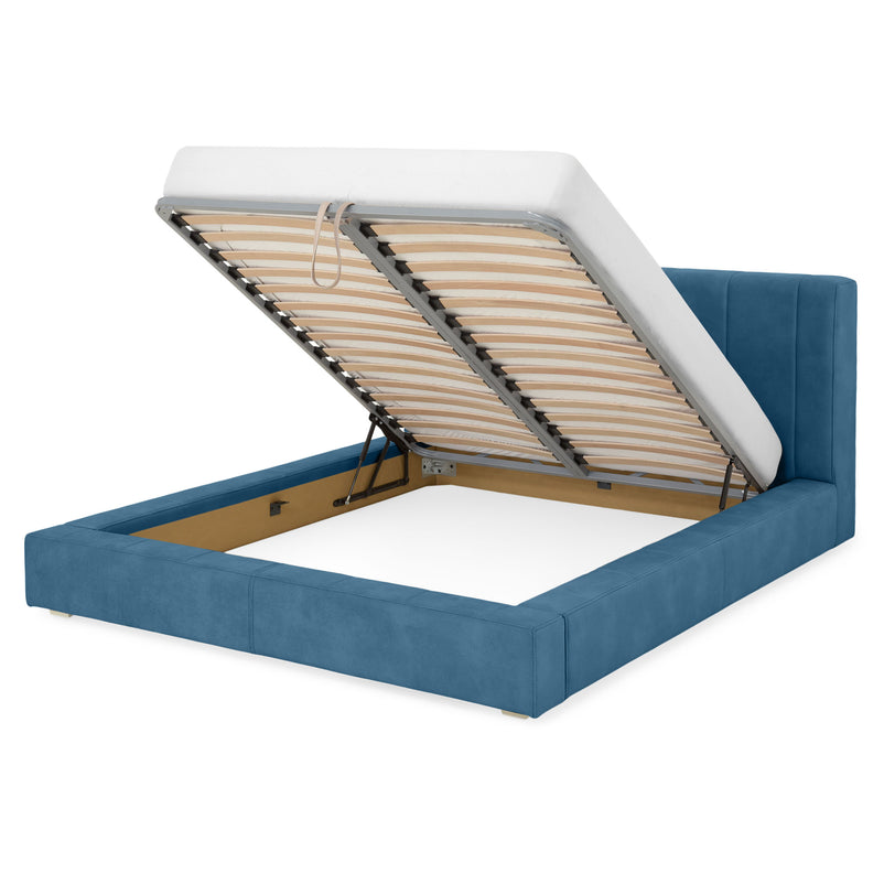 NORDEND Pat tapițat, 160x200cm, somieră rabatabilă și ladă incluse