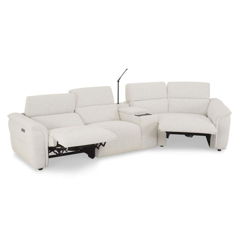 ADDISON Colțar, 2 reclinerele electrice, lampă, încărcare USB, stofă