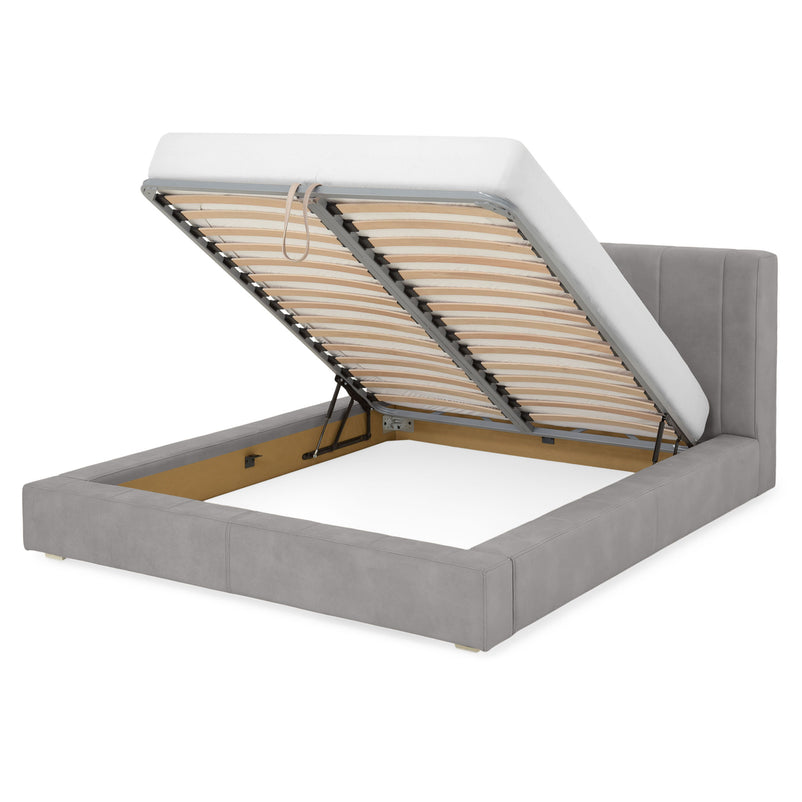 NORDEND Pat tapițat, 160x200cm, somieră rabatabilă și ladă incluse