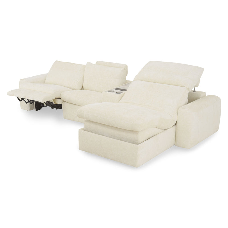 NEW JERSEY Colțar cu șezlong electric stânga/dreapta, 1 recliner electric, tetiere reglabile, USB, consolă depozitare, stofă