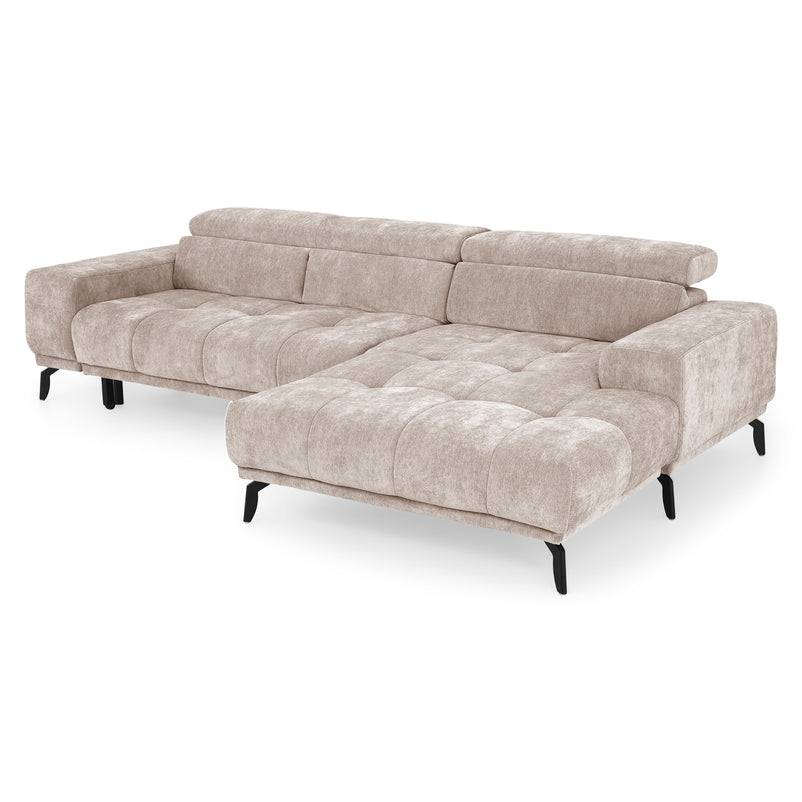 MALTA Colțar extensibil șezut culisant cu șezlong stânga/dreapta, mecanism tetiere, stofă