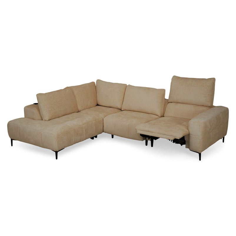 KARSTON Colțar cu șezlong stânga/dreapta, recliner electric, stofă