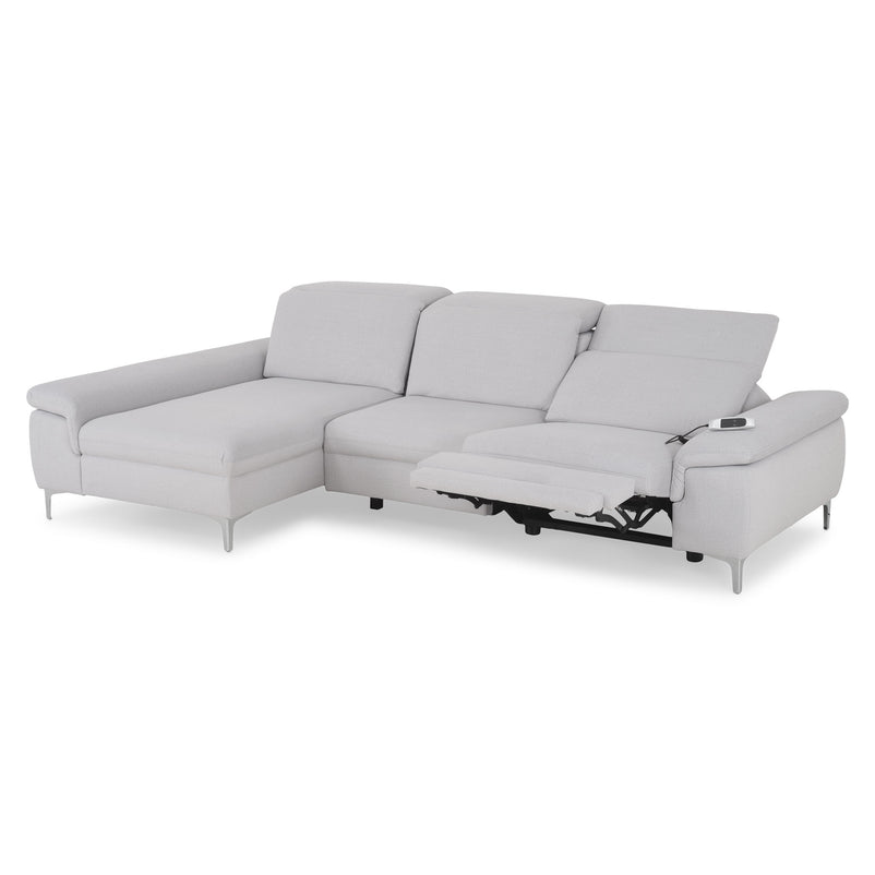 SOUND Colțar șezlong stânga/dreapta, 1 recliner electric și mecanism tetiere, stofă