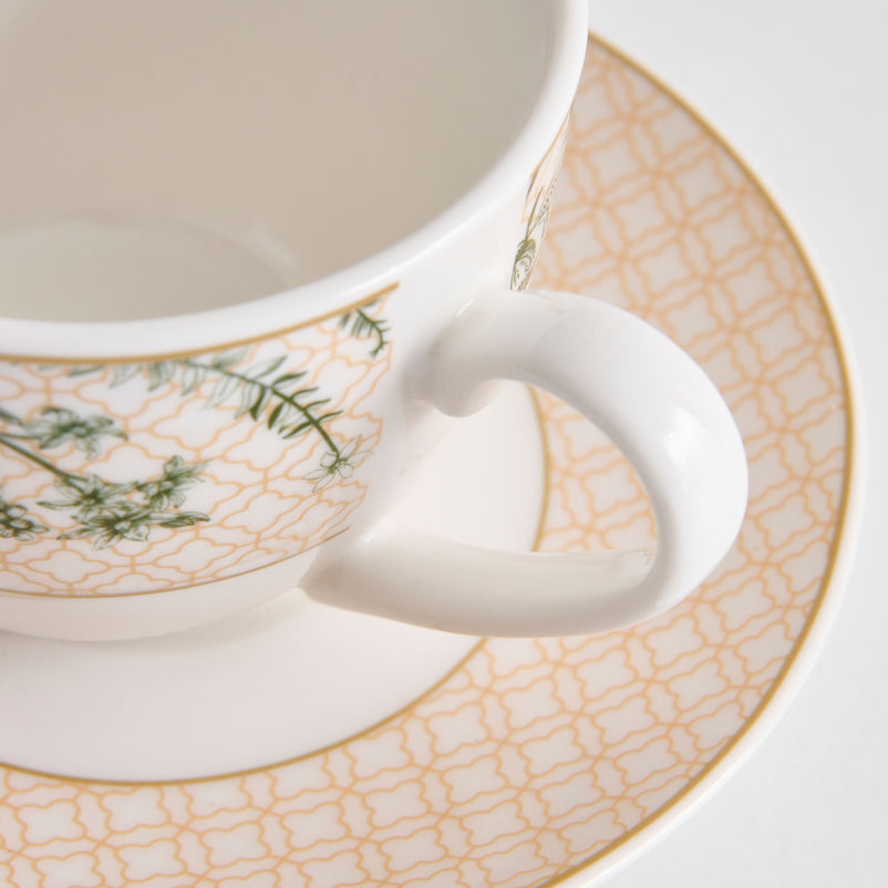 WINDSOR Set 4 cești cu farfurioare, porțelan, 220ml