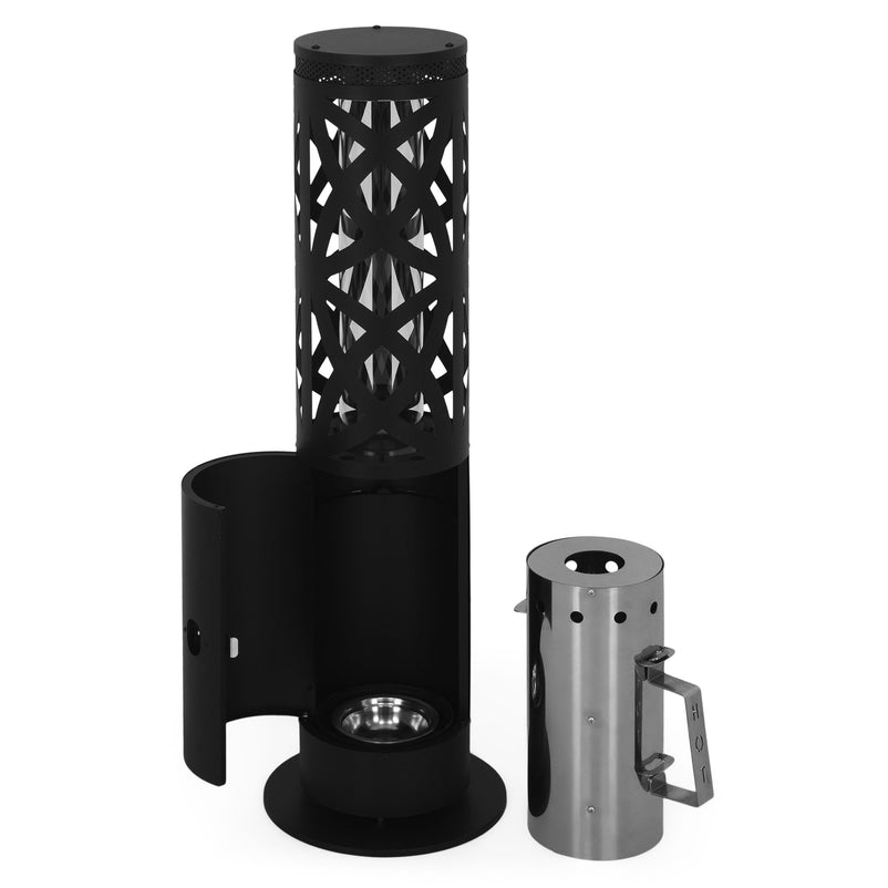 ZOLA Încălzitor pe peleți, cu flacără vizibilă și tub din sticlă borosilicată