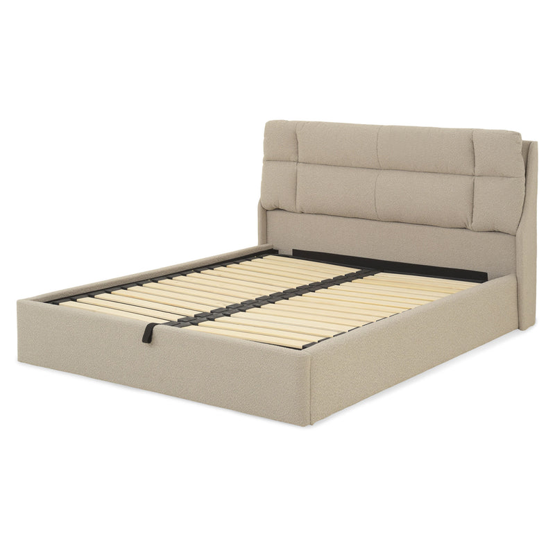 FULTON Pat tapițat, somieră rabatabilă și ladă depozitare incluse