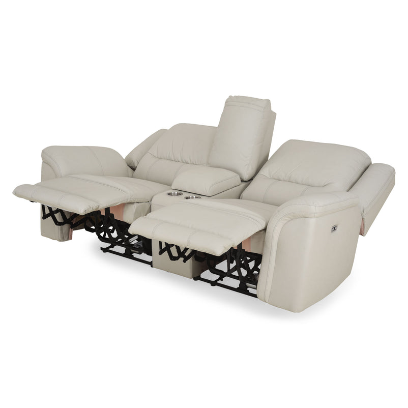 SUNNERST Canapea 2 locuri, 2 reclinere electrice, USB și consolă depozitare incluse, piele