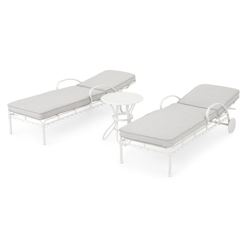 BOTANIC Set mobilier terasă/grădină, 2 șezlonguri și măsuță