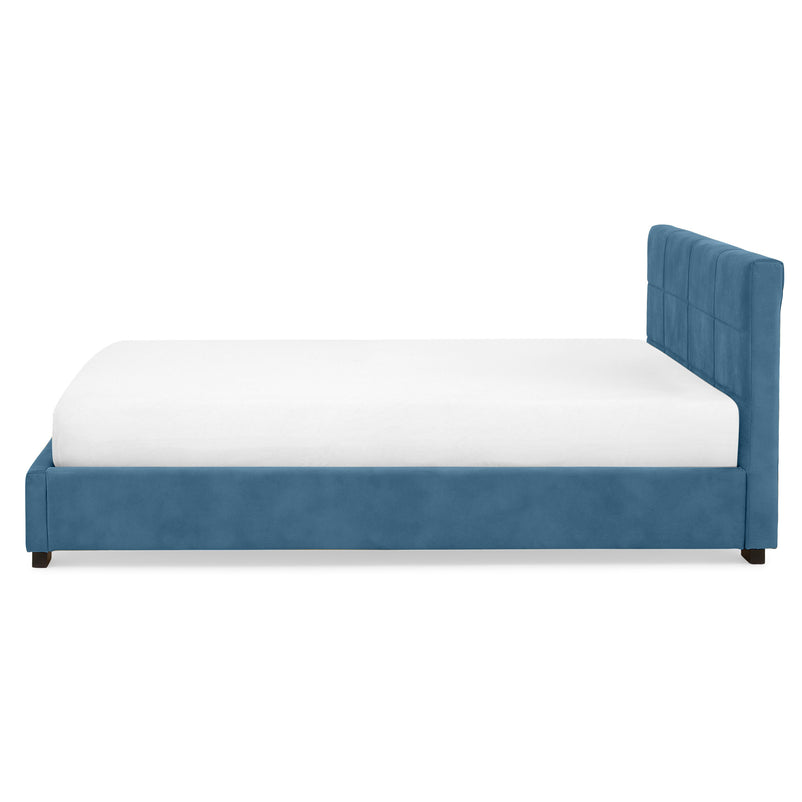 PRAGA Pat tapițat, 160x200cm, somieră rabatabilă și ladă depozitare incluse