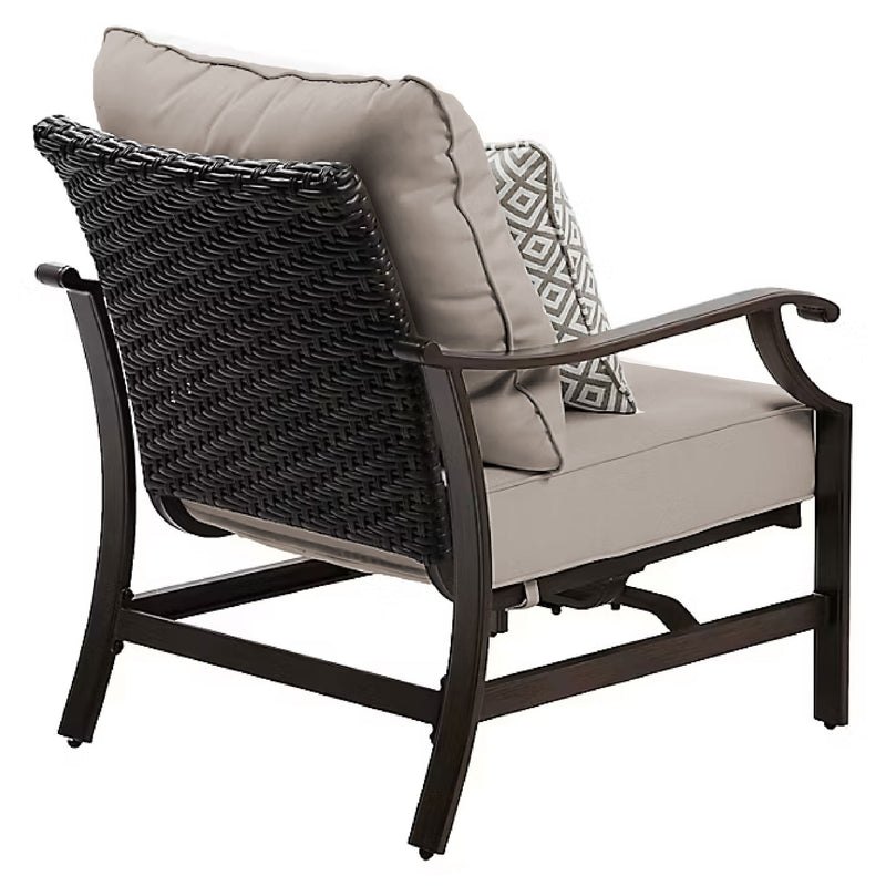 PORTSMOUTH Set mobilier terasă/grădină, 4 fotolii și masă/ șemineu gaz