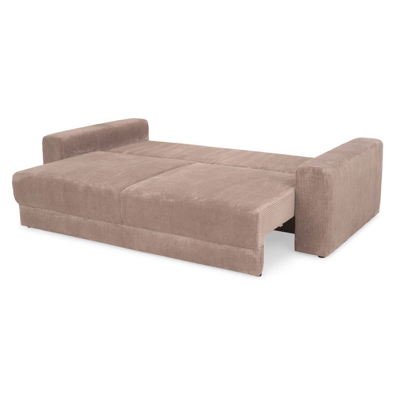 MELUN Canapea extensibilă, 3 locuri, ladă depozitare, stofă