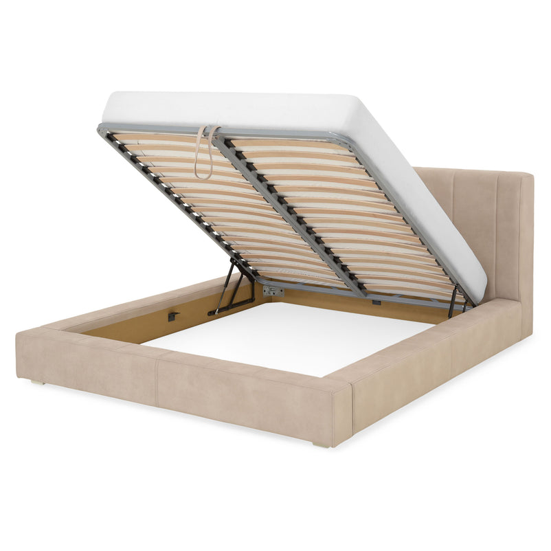 NORDEND Pat tapițat, 160x200cm, somieră rabatabilă și ladă incluse