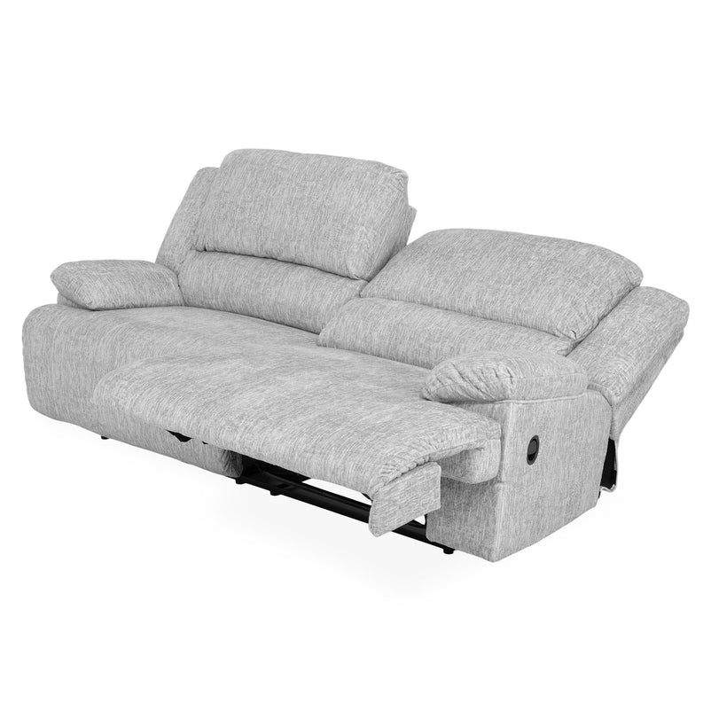 DERBY Canapea 3 locuri cu 2 reclinere manuale, stofă