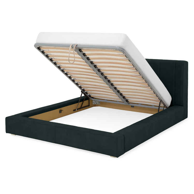 NORDEND Pat tapițat, 160x200cm, somieră rabatabilă și ladă incluse