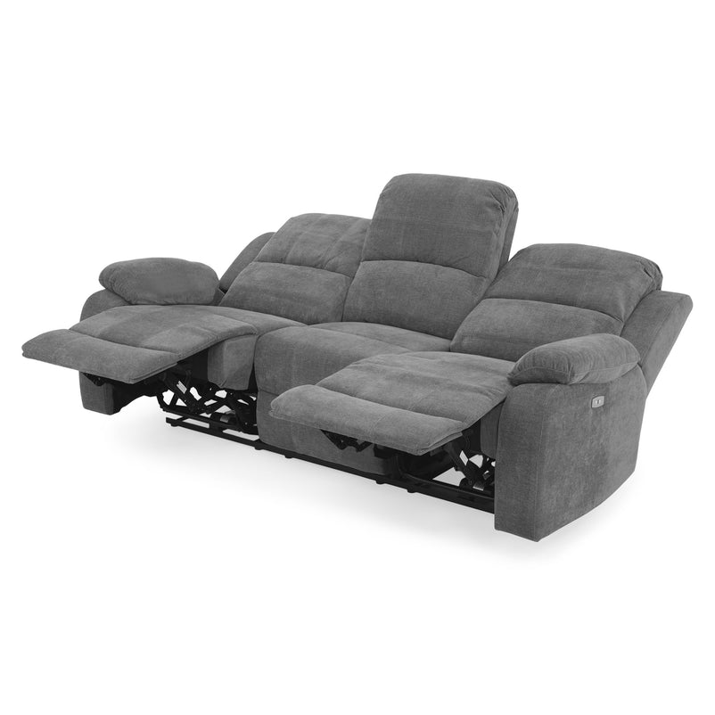 ALMATY Canapea 3 locuri, 2 reclinere electrice, stofă