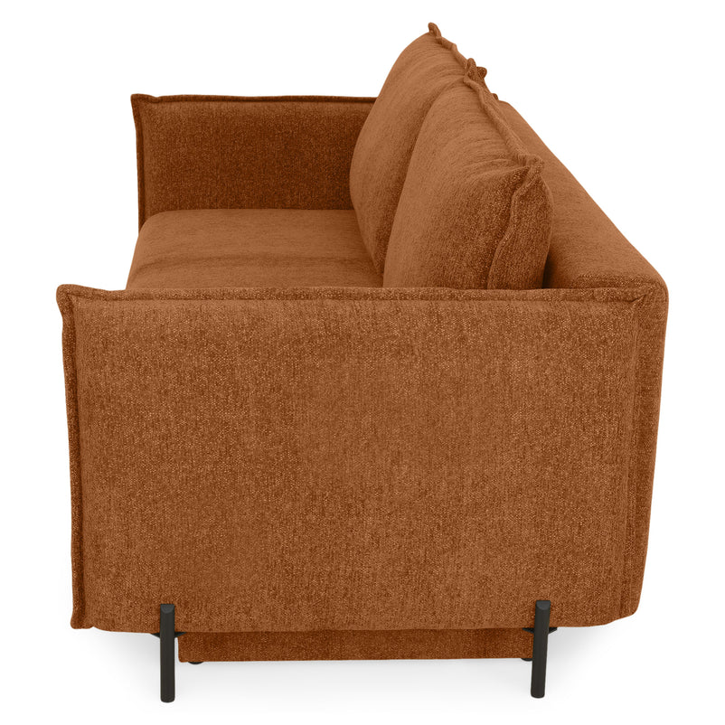 MOODY Canapea extensibilă, 3 locuri, ladă depozitare, stofă