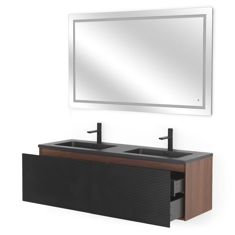 EDEN/RADIANCE Set mobilier baie, mască lavoar, lavoar, oglindă LED