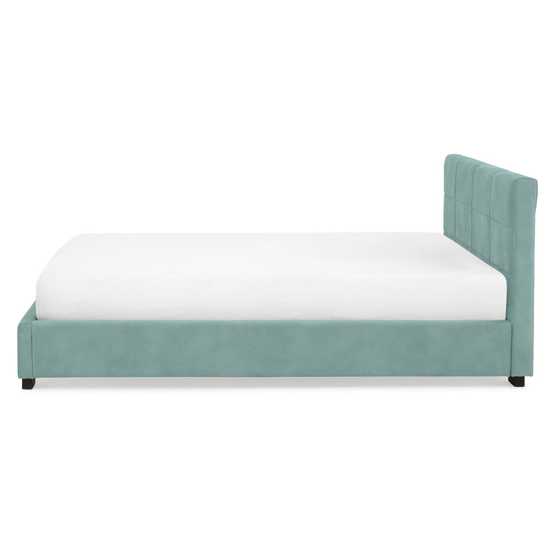 PRAGA Pat tapițat, 160x200cm, somieră rabatabilă și ladă depozitare incluse