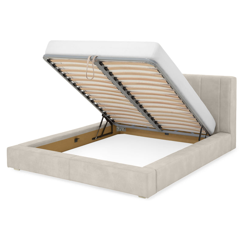 NORDEND Pat tapițat, 160x200cm, somieră rabatabilă și ladă incluse