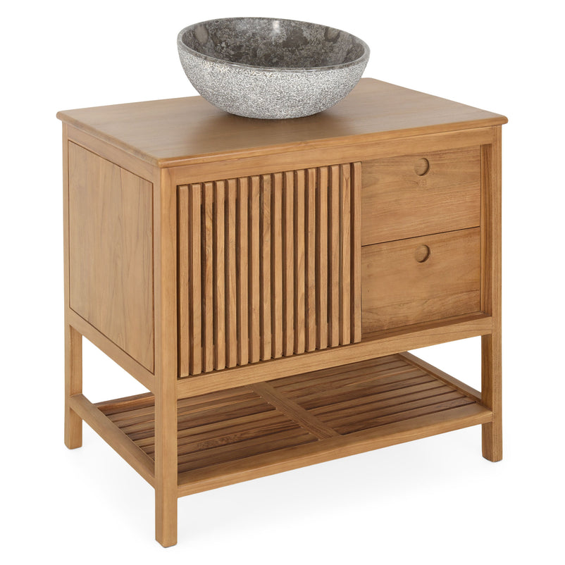 FUSION Set mobilier baie, mască lavoar și lavoar marmură