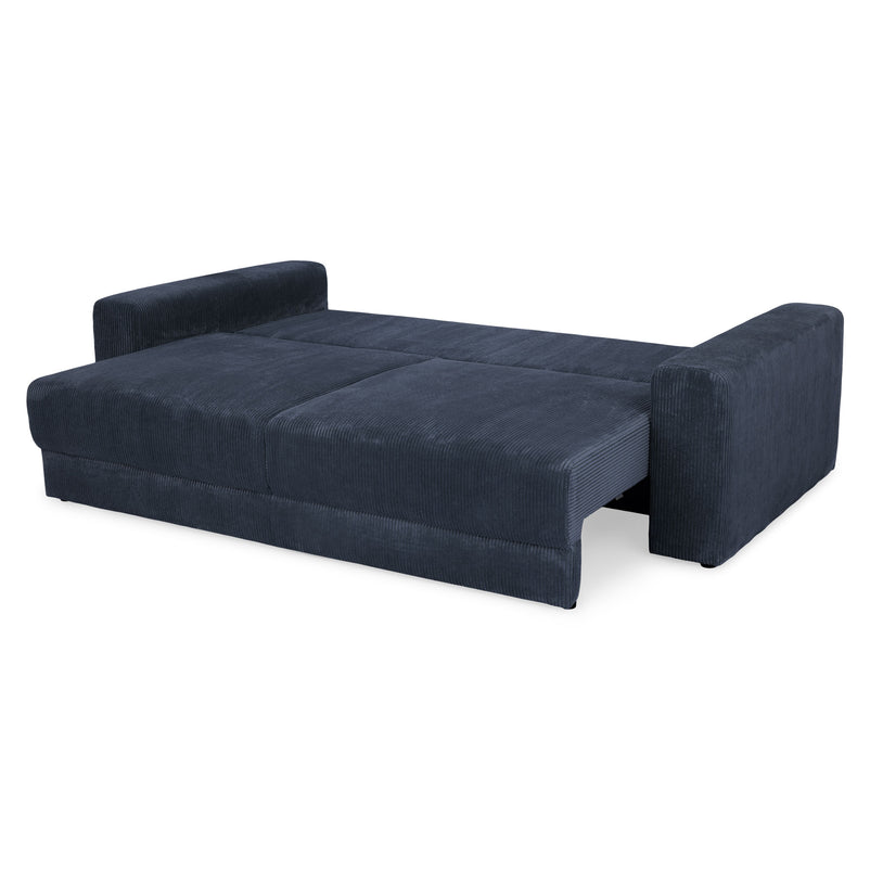 MELUN Canapea extensibilă, 3 locuri, ladă depozitare, stofă