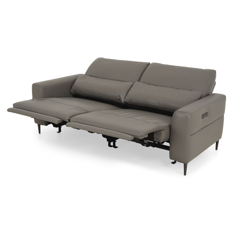 LASHIO Canapea 3 locuri, 2 reclinere electrice, mecanism tetiere, piele