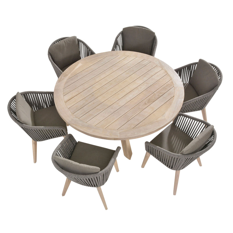 SANTANDER/LOUVRE Set mobilier terasă/grădină, 6 scaune și masă