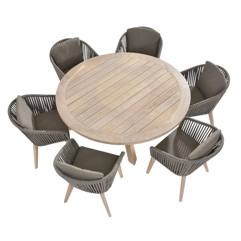 SANTANDER/LOUVRE Set mobilier terasă/grădină, 6 scaune și masă