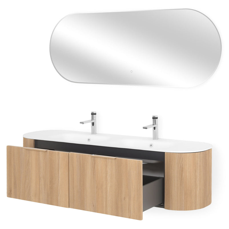 REA Set mobilier baie, mască lavoar, lavoar, oglindă