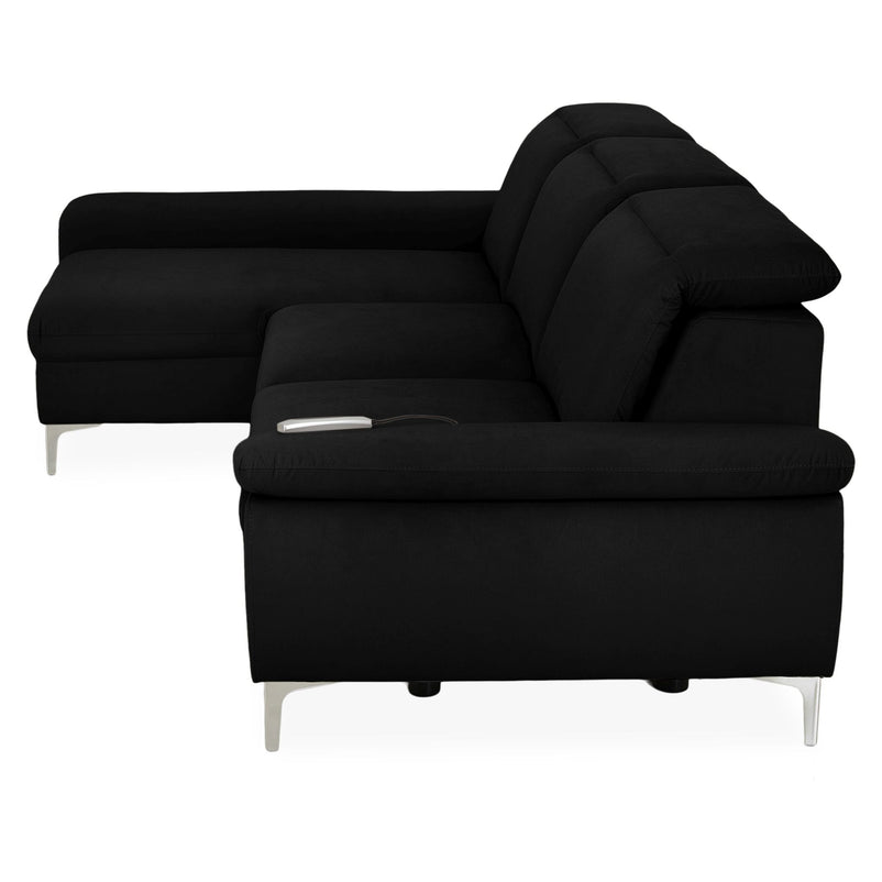 SOUND Colțar șezlong stânga/dreapta, 1 recliner electric și mecanism tetiere, stofă