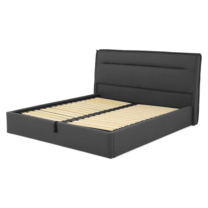 CORTLAND Pat tapițat, 180x200cm, somieră rabatabilă și ladă depozitare incluse