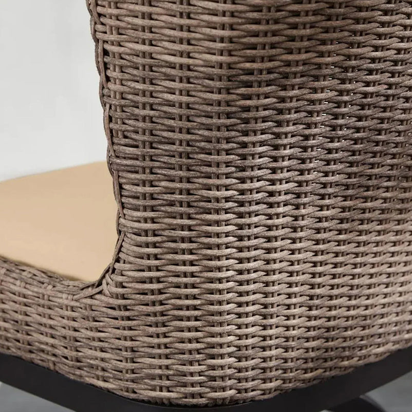 SAMUEL Set mobilier terasă/grădină, 4 scaune rotative bar și masă cu șemineu